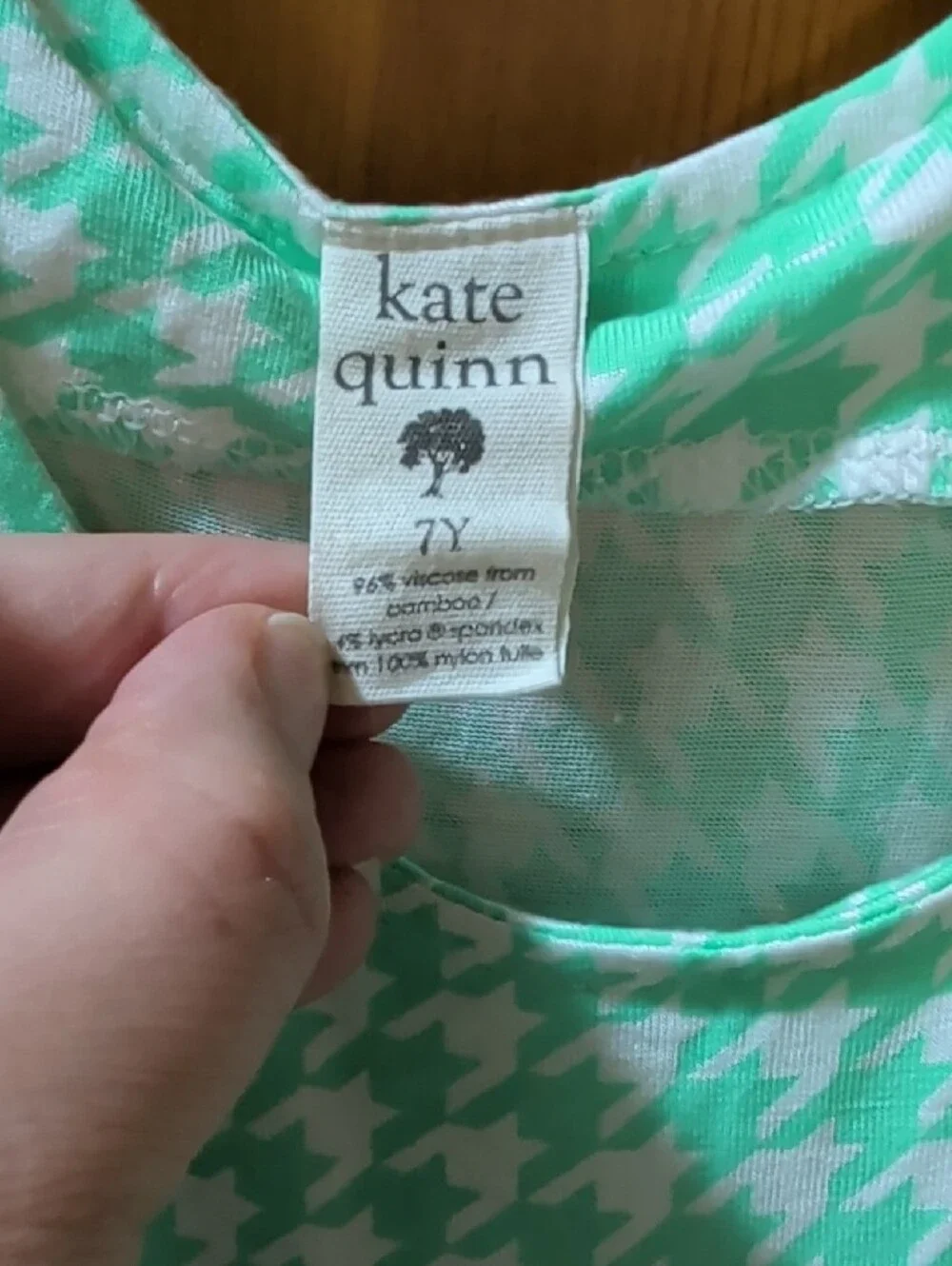 kate quinn Mint Green Houndstooth Tulle Dress